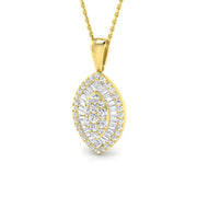 Teardrop Diamond Pendant in 10K/14K gold and platinum with certified lab-grown or natural diamonds
