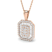 Baguette Brilliant Diamond Pendant 1ct Gold (Without Chain) in 10K/14K gold and platinum with certified lab-grown or natural diamonds