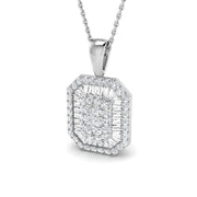 Baguette Brilliant Diamond Pendant 1ct Gold (Without Chain) in 10K/14K gold and platinum with certified lab-grown or natural diamonds