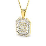 Baguette Brilliant Diamond Pendant 1ct Gold (Without Chain) in 10K/14K gold and platinum with certified lab-grown or natural diamonds