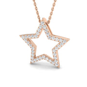 Diamond Star Pendant Necklace in 10K/14K gold and platinum with certified lab-grown or natural diamonds