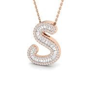 Custom Initial Diamond Pendant Necklace in 10K/14K gold and platinum with certified lab-grown or natural diamonds
