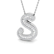 Custom Initial Diamond Pendant Necklace in 10K/14K gold and platinum with certified lab-grown or natural diamonds
