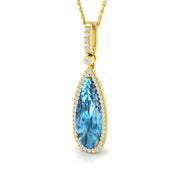 Teardrop Multi Gemstone Pendant 2.5ct to 4ct Gold Without Chain in 10K/14K gold and platinum with certified lab-grown or natural diamonds