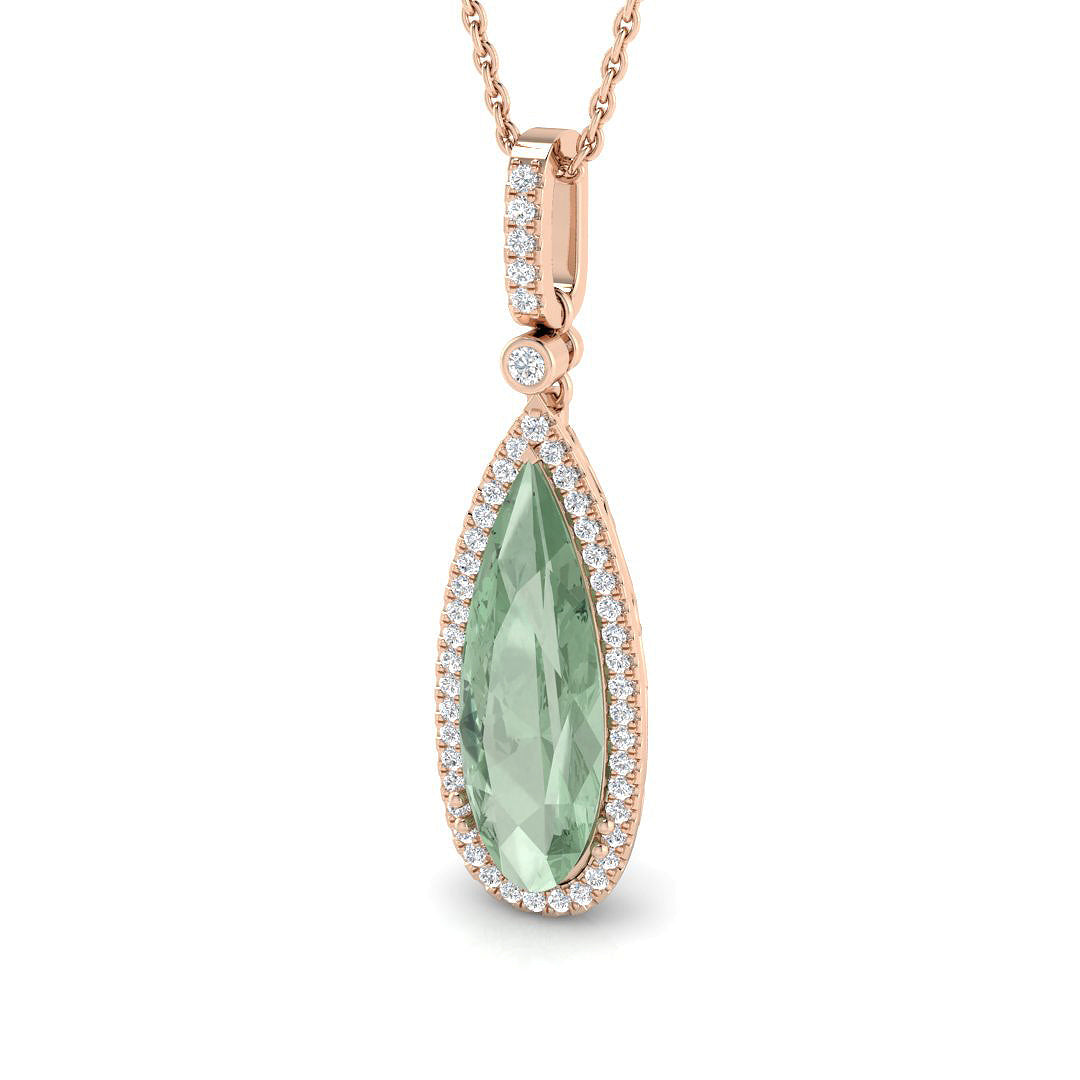 Teardrop Multi Gemstone Pendant 2.5ct to 4ct Gold Without Chain in 10K/14K gold and platinum with certified lab-grown or natural diamonds
