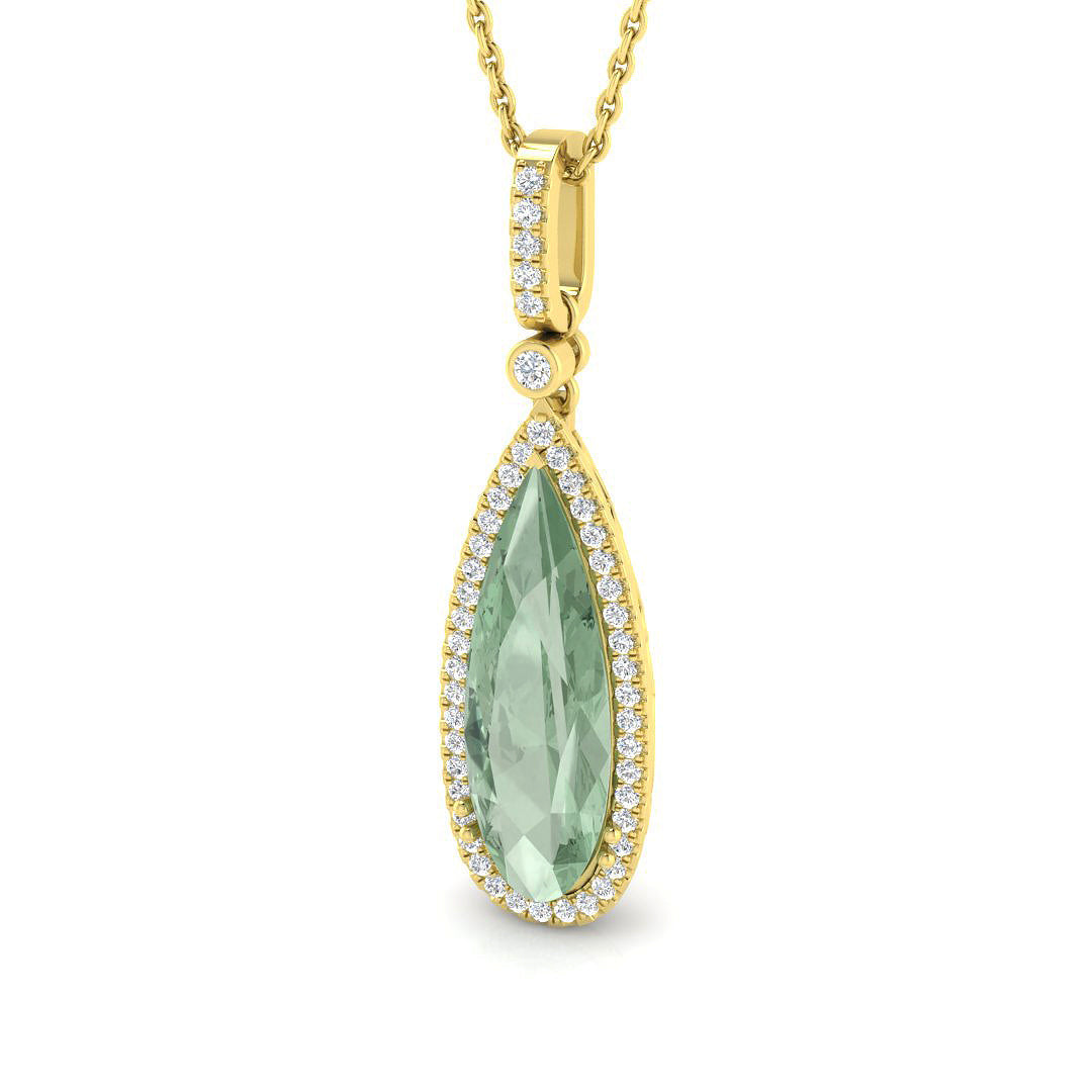 Teardrop Multi Gemstone Pendant 2.5ct to 4ct Gold Without Chain in 10K/14K gold and platinum with certified lab-grown or natural diamonds