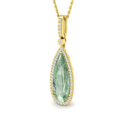 Teardrop Multi Gemstone Pendant 2.5ct to 4ct Gold Without Chain in 10K/14K gold and platinum with certified lab-grown or natural diamonds