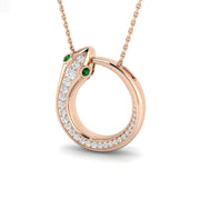 Snake Pendant Necklace UK 0.25ct Gold (Without Chain ) in 10K/14K gold and platinum with certified lab-grown or natural diamonds