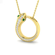 Snake Pendant Necklace UK 0.25ct Gold (Without Chain ) in 10K/14K gold and platinum with certified lab-grown or natural diamonds