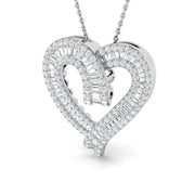 Heart Diamond Necklace in 10K/14K gold and platinum with certified lab-grown or natural diamonds