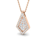 Geometric Diamond Pendant in Gold Without Chain - Vintage Necklace in 10K/14K gold and platinum with certified lab-grown or natural diamonds