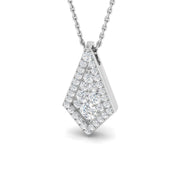 Geometric Diamond Pendant in Gold Without Chain - Vintage Necklace in 10K/14K gold and platinum with certified lab-grown or natural diamonds
