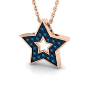 Blue Diamond Star Pendant 0.2ct Gold (Without Chain ) in 10K/14K gold and platinum with certified lab-grown or natural diamonds