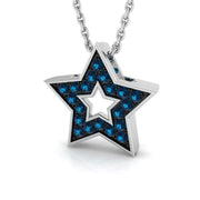 Blue Diamond Star Pendant 0.2ct Gold (Without Chain ) in 10K/14K gold and platinum with certified lab-grown or natural diamonds