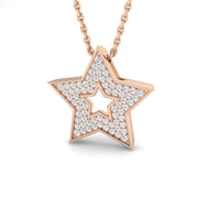 Star Pendant Necklace UK Hallmarked in 10K/14K gold and platinum with certified lab-grown or natural diamonds