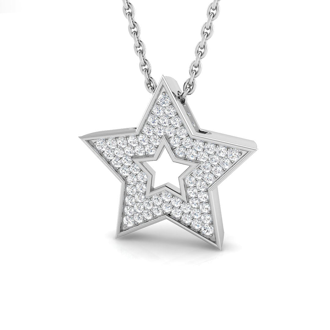 Star Pendant Necklace UK Hallmarked in 10K/14K gold and platinum with certified lab-grown or natural diamonds