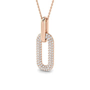 Diamond Link Pendant Necklace 0.75ct Paper Clip Gold (Without Chain ) in 10K/14K gold and platinum with certified lab-grown or natural diamonds