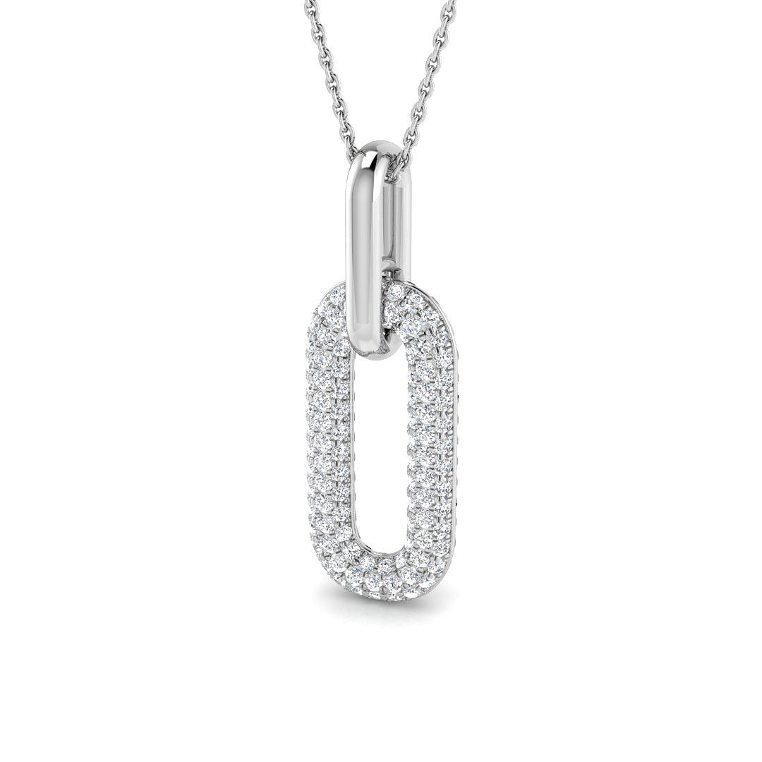 Diamond Link Pendant Necklace 0.75ct Paper Clip Gold (Without Chain ) in 10K/14K gold and platinum with certified lab-grown or natural diamonds