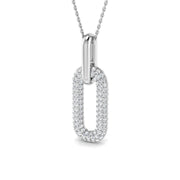 Diamond Link Pendant Necklace 0.75ct Paper Clip Gold (Without Chain ) in 10K/14K gold and platinum with certified lab-grown or natural diamonds