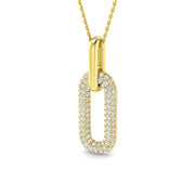 Diamond Link Pendant Necklace 0.75ct Paper Clip Gold (Without Chain ) in 10K/14K gold and platinum with certified lab-grown or natural diamonds