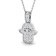 Hamsa Diamond Pendant Necklace 0.25ct to 0.33ct Gold Religious(Without Chain ) in 10K/14K gold and platinum with certified lab-grown or natural diamonds
