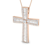 4.00Ct Diamond Cross Pendant in , , or in 10K/14K gold and platinum with certified lab-grown or natural diamonds