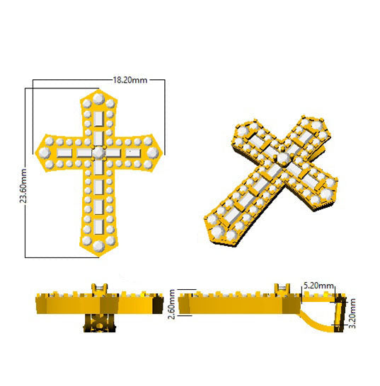 Baguette Diamond Cross Pendant in 10K/14K gold and platinum with certified lab-grown or natural diamonds