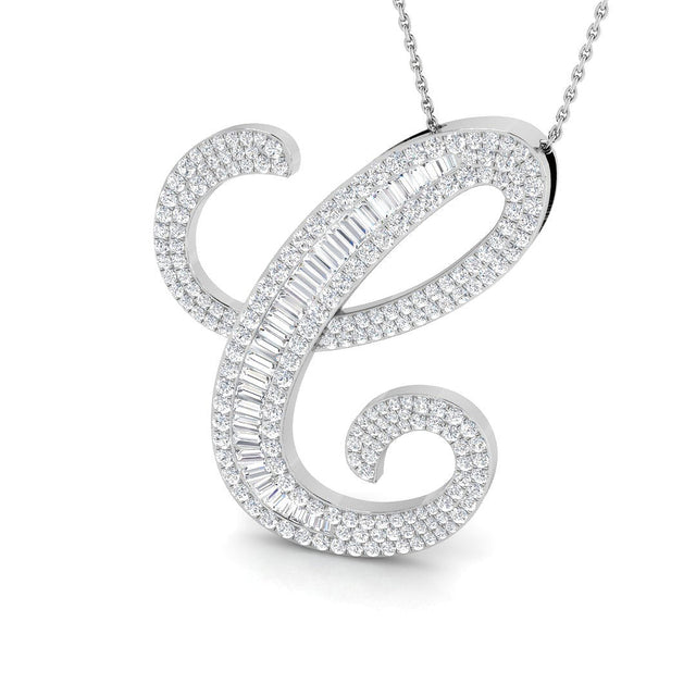 Paved Initial Diamond Pendant | 10K & 14K Gold, Platinum