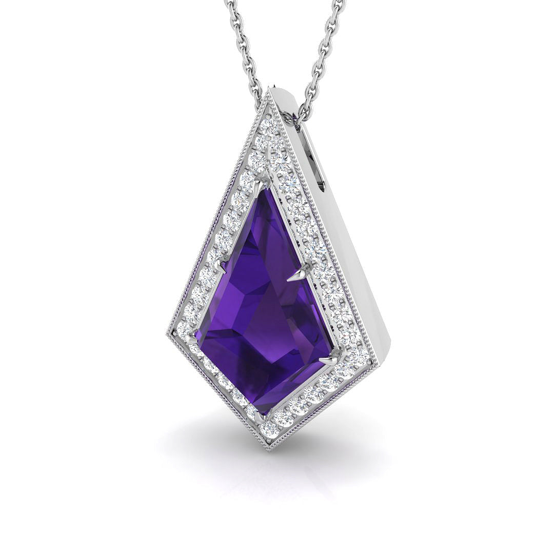 Multi Gemstone Pendant 2.5ct to 6ct Gold Without Chain in 10K/14K gold and platinum with certified lab-grown or natural diamonds