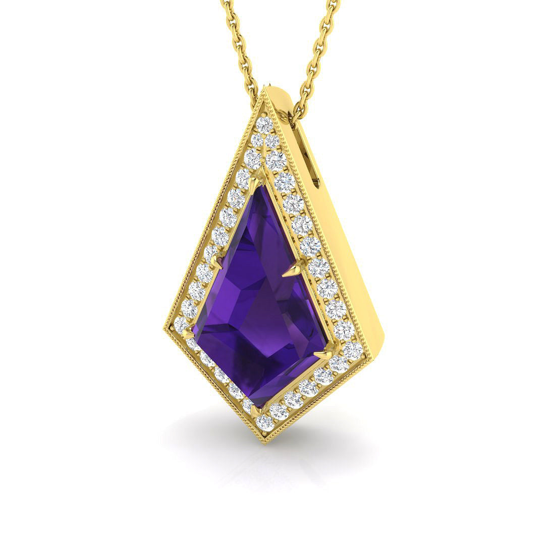 Multi Gemstone Pendant 2.5ct to 6ct Gold Without Chain in 10K/14K gold and platinum with certified lab-grown or natural diamonds