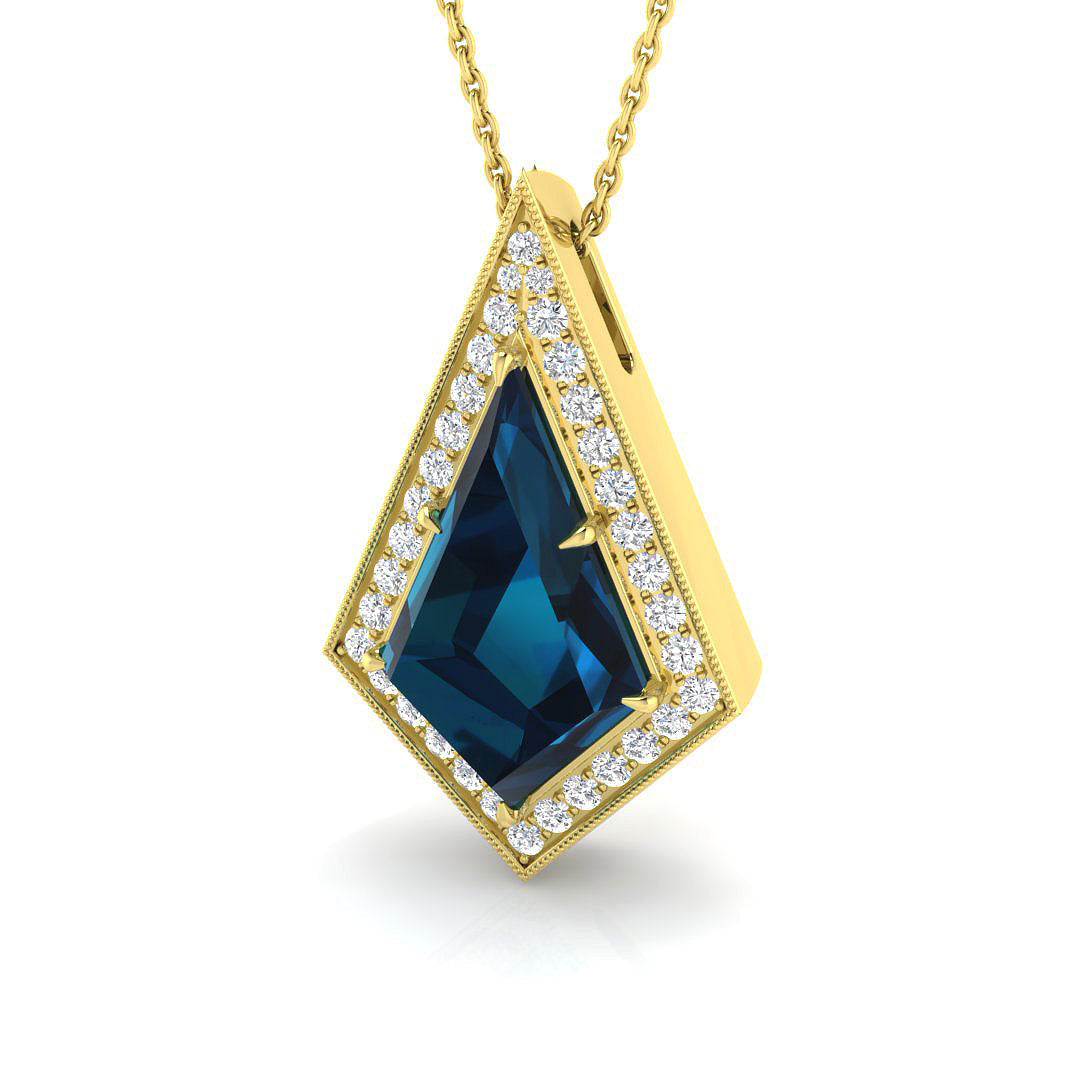 Multi Gemstone Pendant 2.5ct to 6ct Gold Without Chain in 10K/14K gold and platinum with certified lab-grown or natural diamonds