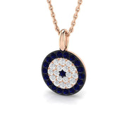 Sapphire Diamond Pendant 0.33ct in 10K/14K gold and platinum with certified lab-grown or natural diamonds