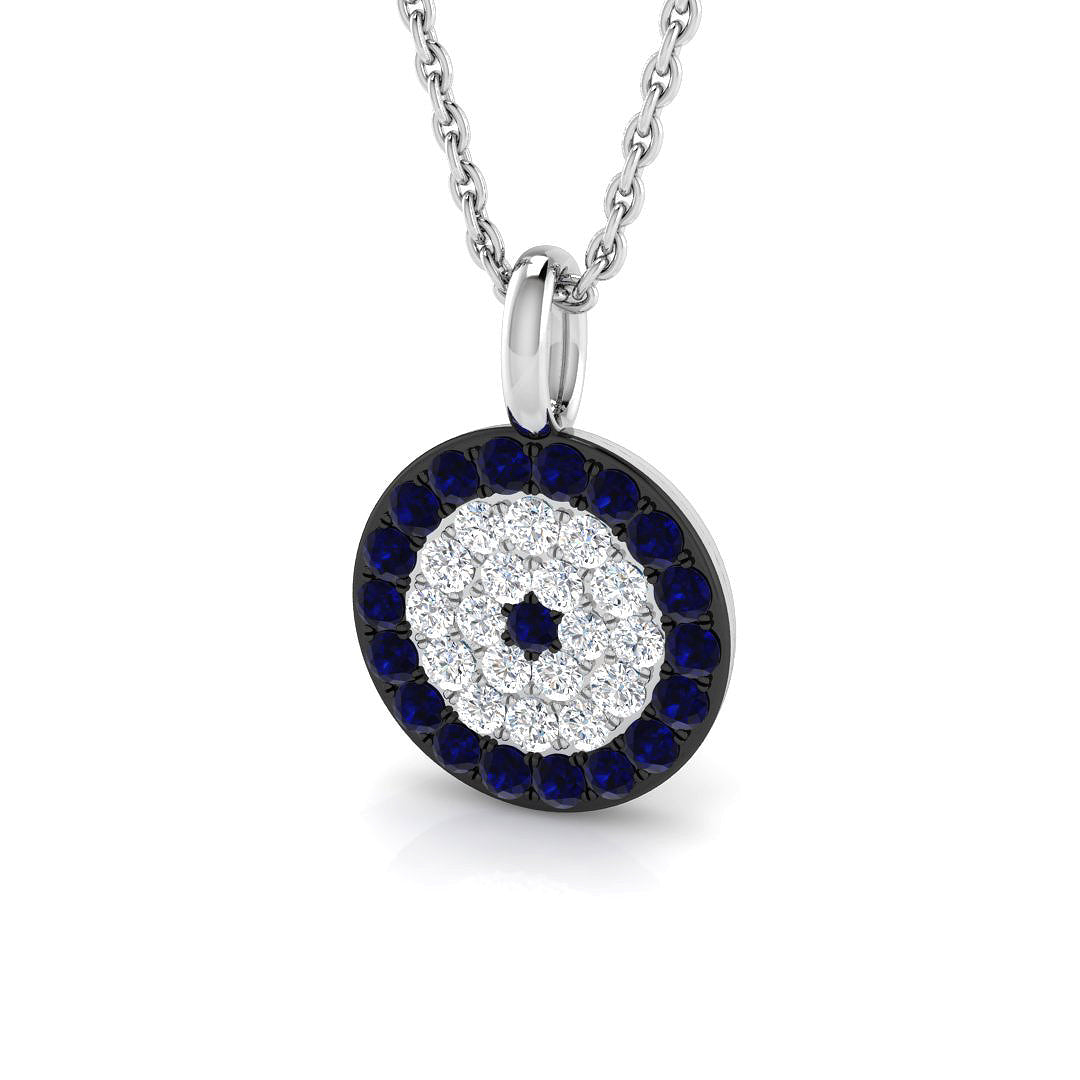Sapphire Diamond Pendant 0.33ct in 10K/14K gold and platinum with certified lab-grown or natural diamonds