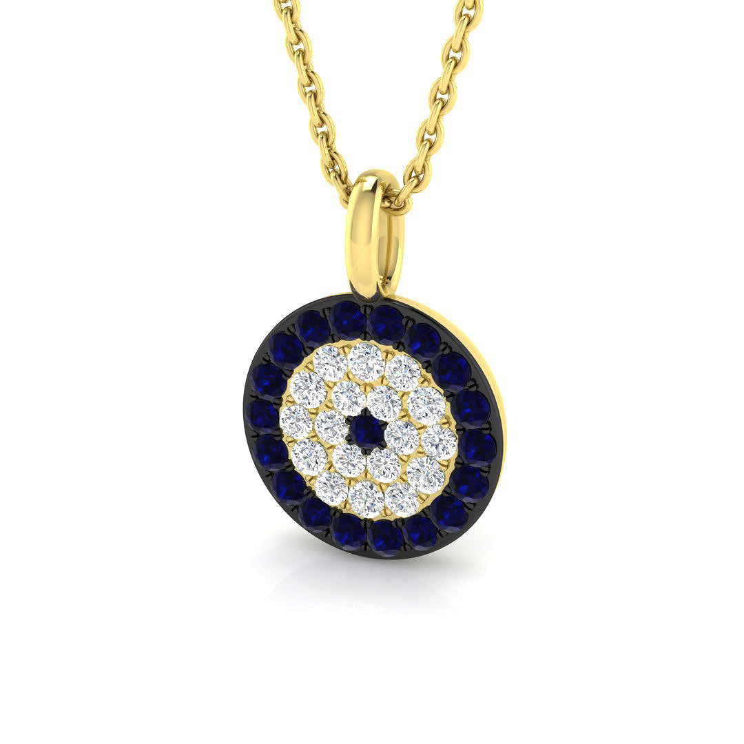 Sapphire Diamond Pendant 0.33ct in 10K/14K gold and platinum with certified lab-grown or natural diamonds