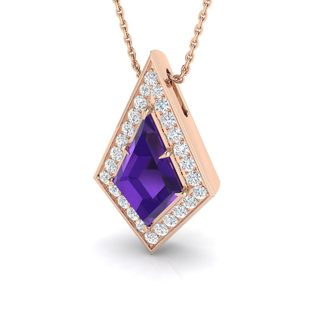 Multi Gemstone Pendant 2.5ct to 6ct Gold Without Chain in 10K/14K gold and platinum with certified lab-grown or natural diamonds