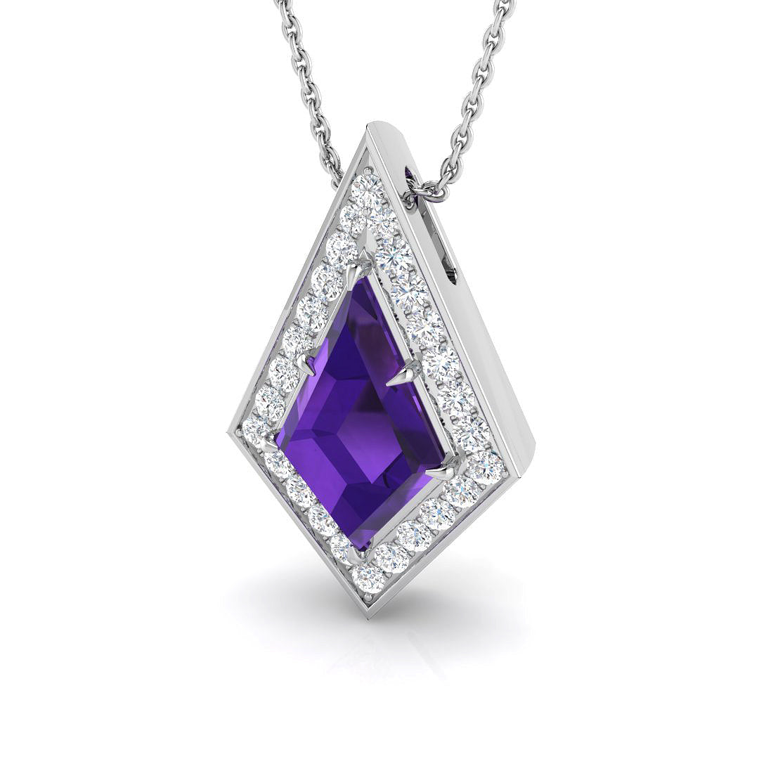 Multi Gemstone Pendant 2.5ct to 6ct Gold Without Chain in 10K/14K gold and platinum with certified lab-grown or natural diamonds