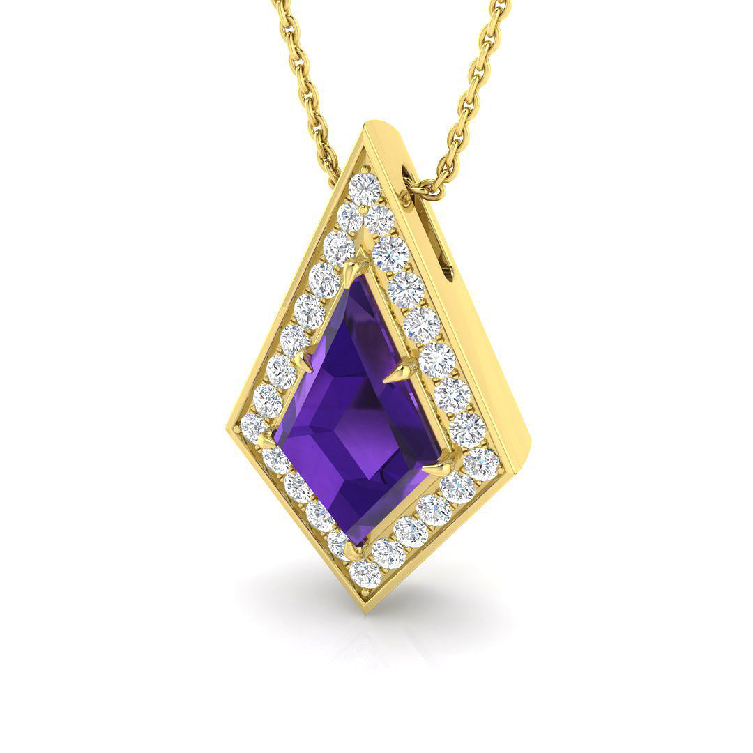 Multi Gemstone Pendant 2.5ct to 6ct Gold Without Chain in 10K/14K gold and platinum with certified lab-grown or natural diamonds