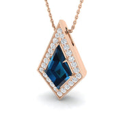 Multi Gemstone Pendant 2.5ct to 6ct Gold Without Chain in 10K/14K gold and platinum with certified lab-grown or natural diamonds