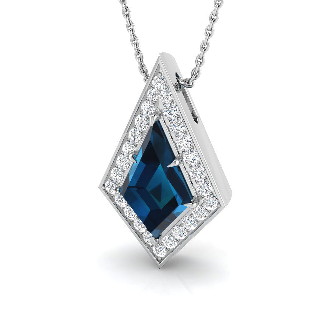 Multi Gemstone Pendant 2.5ct to 6ct Gold Without Chain in 10K/14K gold and platinum with certified lab-grown or natural diamonds