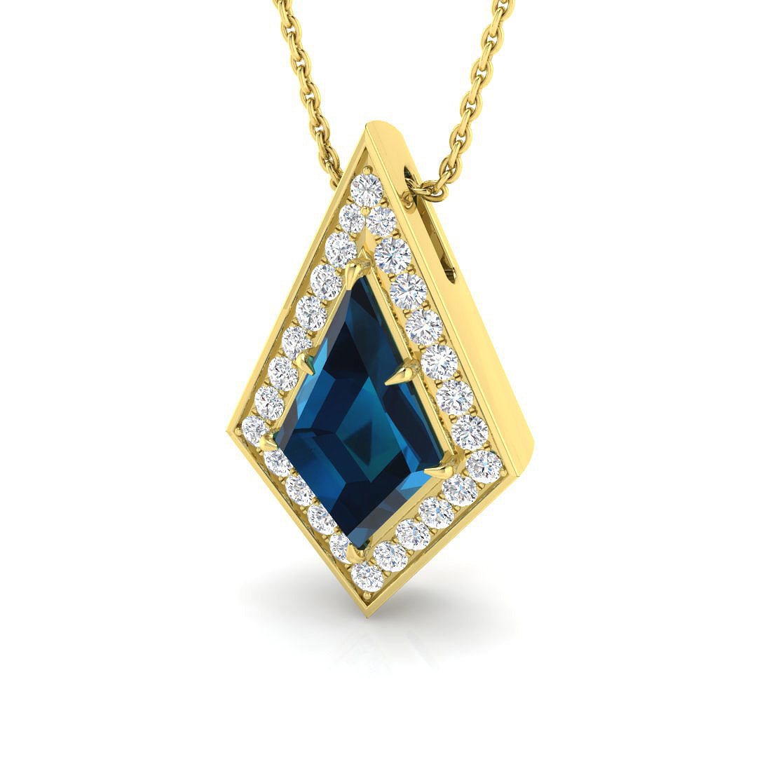 Multi Gemstone Pendant 2.5ct to 6ct Gold Without Chain in 10K/14K gold and platinum with certified lab-grown or natural diamonds