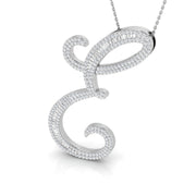 Paved Initial Diamond Pendant Necklace in 10K/14K gold and platinum with certified lab-grown or natural diamonds