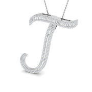 Paved Initial Diamond Pendant Necklace in 10K/14K gold and platinum with certified lab-grown or natural diamonds