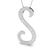Paved Initial Diamond Pendant Necklace in 10K/14K gold and platinum with certified lab-grown or natural diamonds