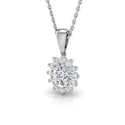 Oval Diamond Cluster Pendant in in 10K/14K gold and platinum with certified lab-grown or natural diamonds