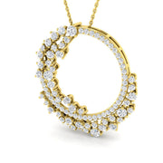 Diamond Circle Pendant Without Chain in 10K/14K gold and platinum with certified lab-grown or natural diamonds