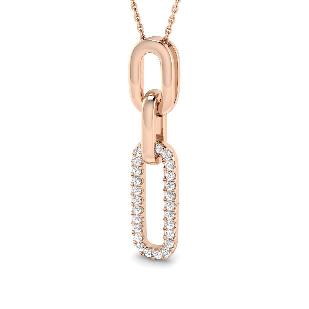 Diamond Link Pendant Without Chain in 10K/14K gold and platinum with certified lab-grown or natural diamonds
