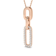 Diamond Link Pendant Without Chain in 10K/14K gold and platinum with certified lab-grown or natural diamonds