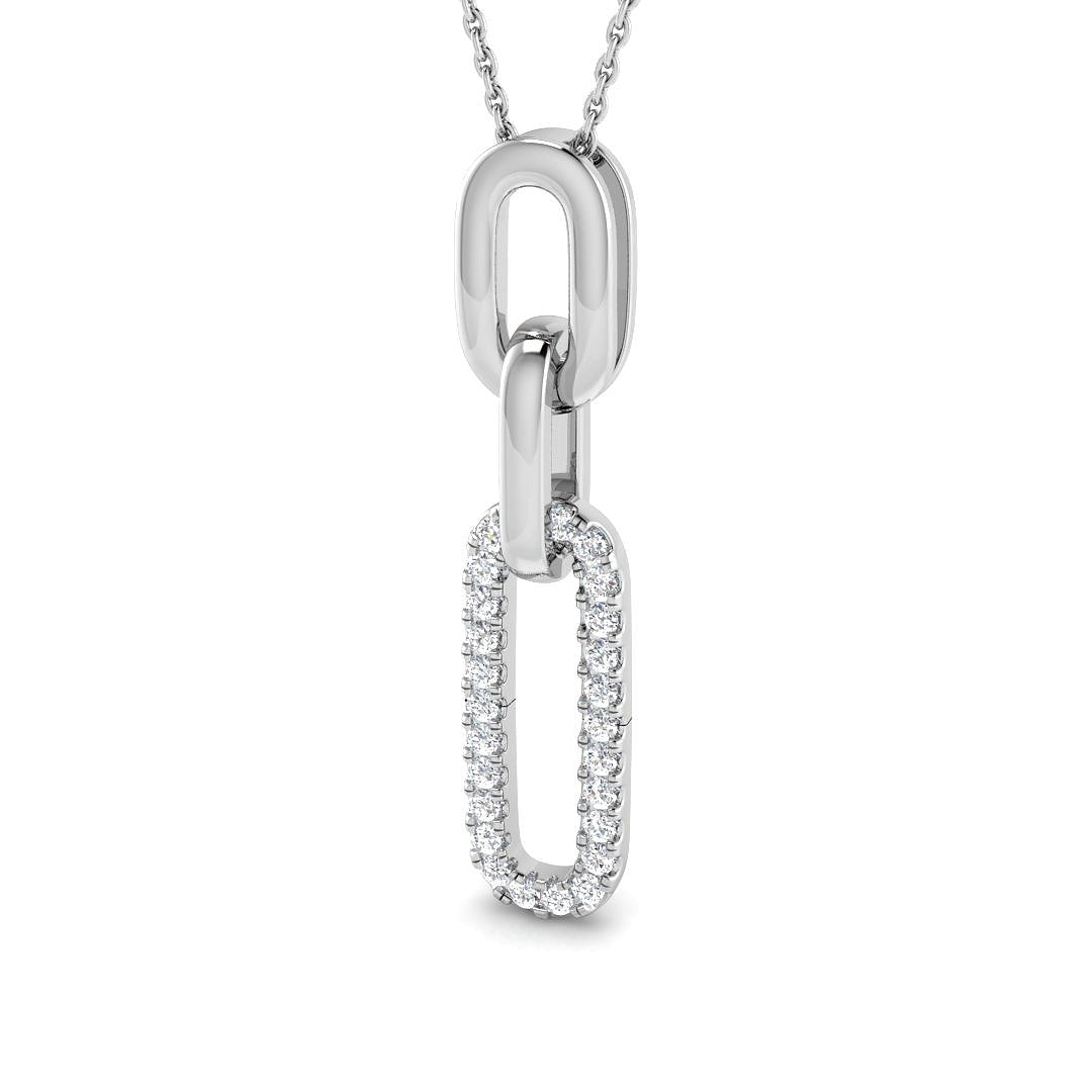 Diamond Link Pendant Without Chain in 10K/14K gold and platinum with certified lab-grown or natural diamonds