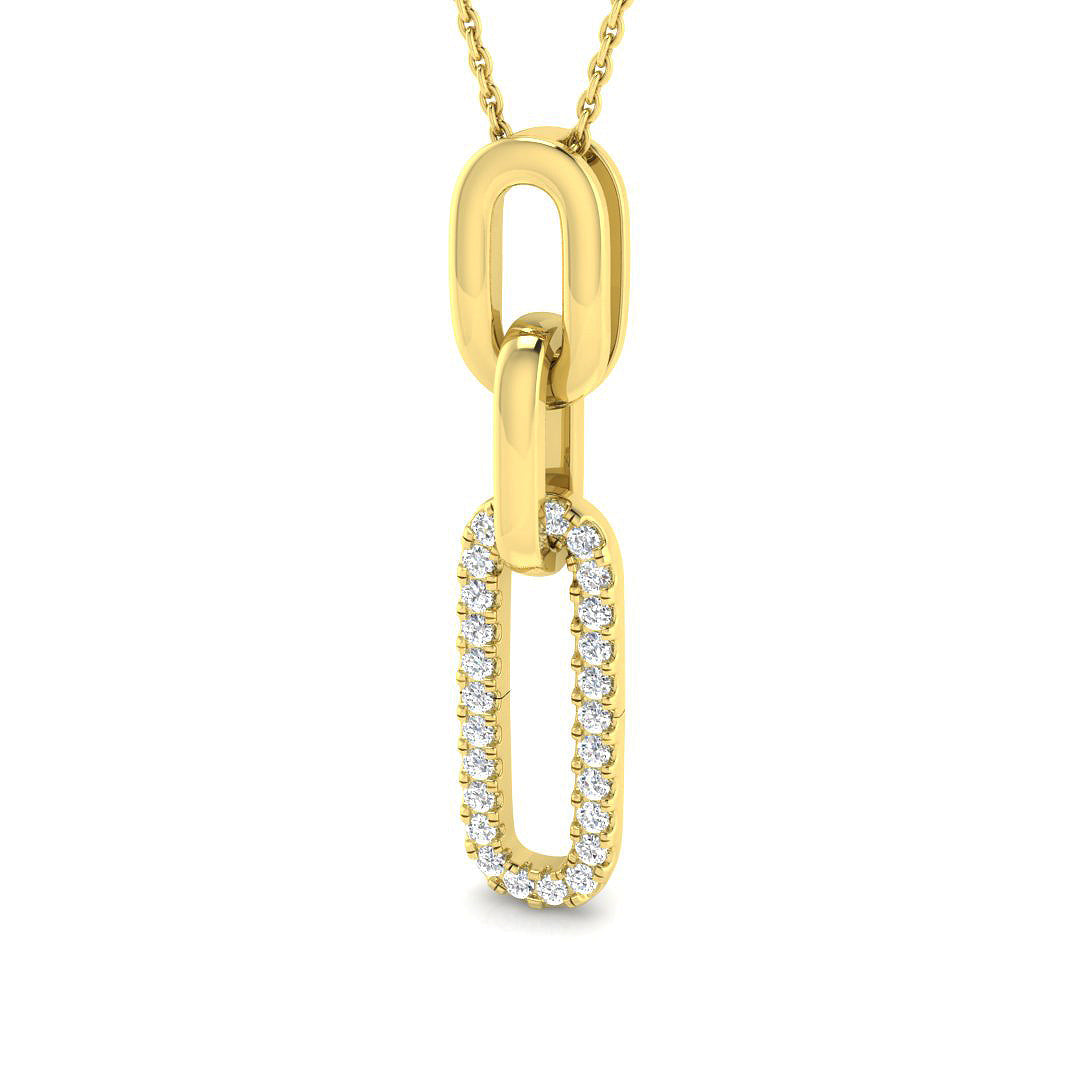 Diamond Link Pendant Without Chain in 10K/14K gold and platinum with certified lab-grown or natural diamonds