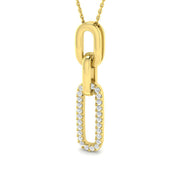 Diamond Link Pendant Without Chain in 10K/14K gold and platinum with certified lab-grown or natural diamonds